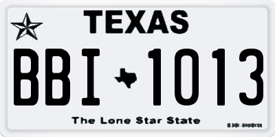 TX license plate BBI1013