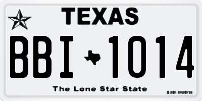 TX license plate BBI1014