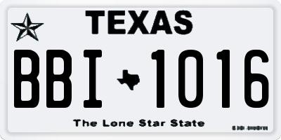 TX license plate BBI1016