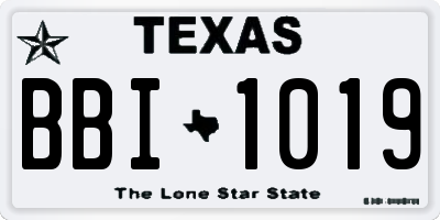 TX license plate BBI1019