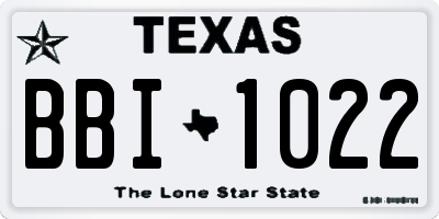 TX license plate BBI1022