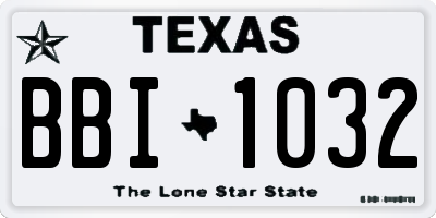 TX license plate BBI1032