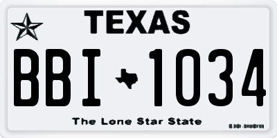 TX license plate BBI1034