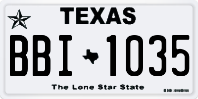 TX license plate BBI1035