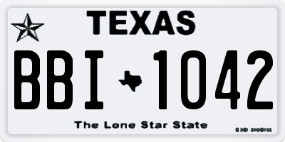 TX license plate BBI1042