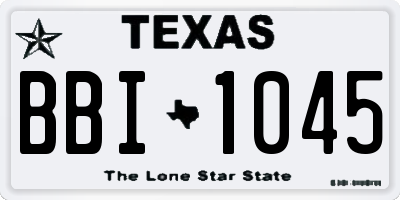 TX license plate BBI1045