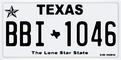 TX license plate BBI1046