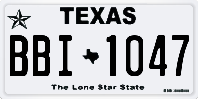 TX license plate BBI1047