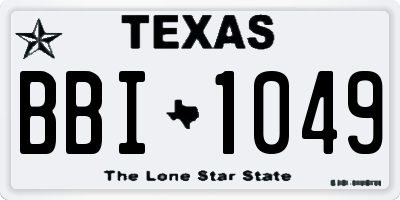 TX license plate BBI1049