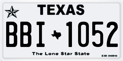 TX license plate BBI1052