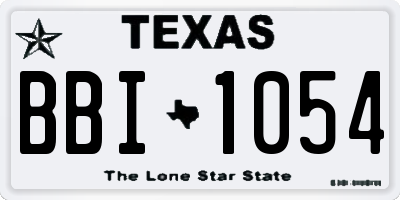 TX license plate BBI1054