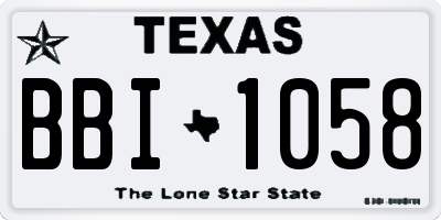 TX license plate BBI1058