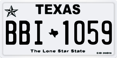 TX license plate BBI1059