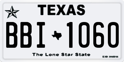 TX license plate BBI1060