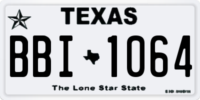 TX license plate BBI1064