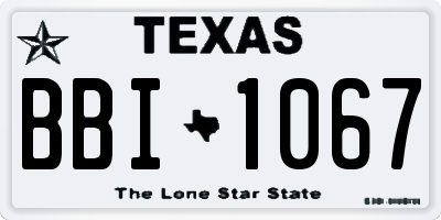 TX license plate BBI1067