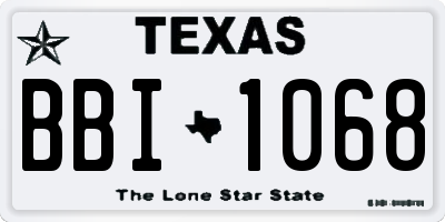 TX license plate BBI1068