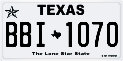 TX license plate BBI1070