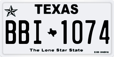 TX license plate BBI1074