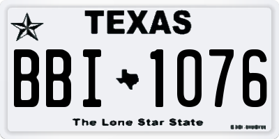 TX license plate BBI1076