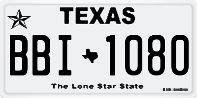 TX license plate BBI1080