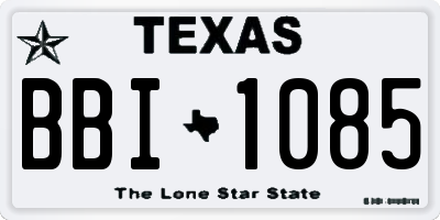 TX license plate BBI1085