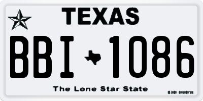 TX license plate BBI1086