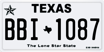 TX license plate BBI1087