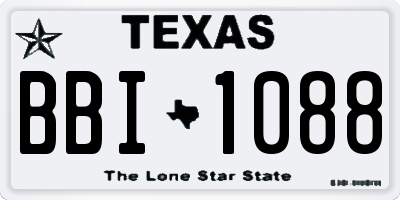 TX license plate BBI1088