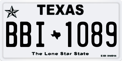 TX license plate BBI1089