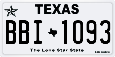 TX license plate BBI1093