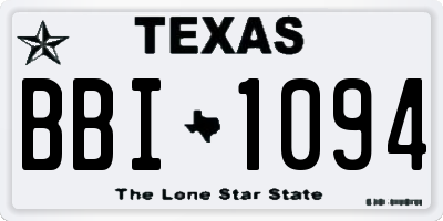 TX license plate BBI1094