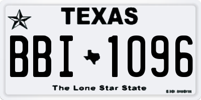 TX license plate BBI1096