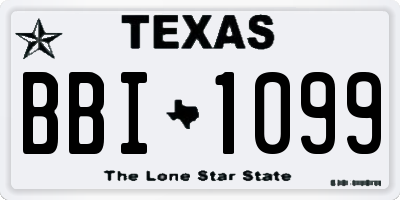 TX license plate BBI1099