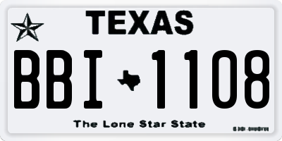 TX license plate BBI1108