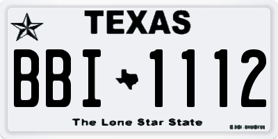 TX license plate BBI1112