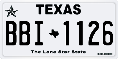 TX license plate BBI1126