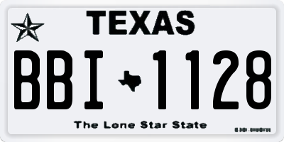 TX license plate BBI1128
