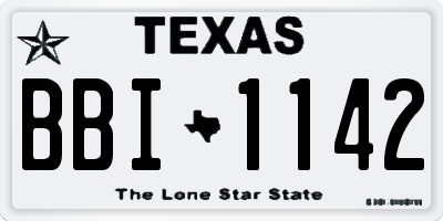 TX license plate BBI1142