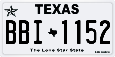 TX license plate BBI1152