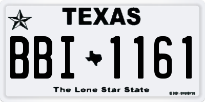 TX license plate BBI1161