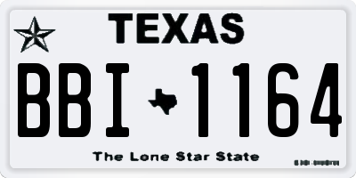 TX license plate BBI1164