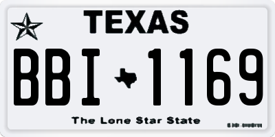 TX license plate BBI1169
