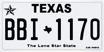 TX license plate BBI1170