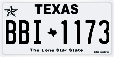 TX license plate BBI1173