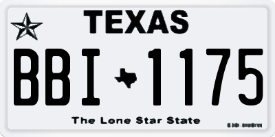 TX license plate BBI1175