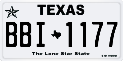 TX license plate BBI1177