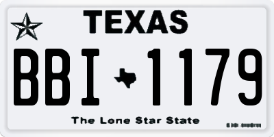 TX license plate BBI1179