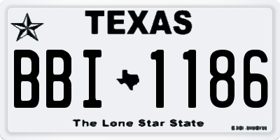 TX license plate BBI1186