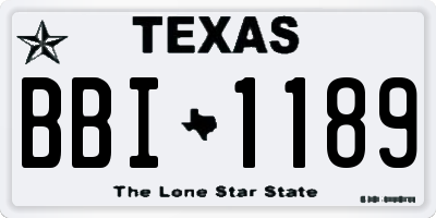 TX license plate BBI1189